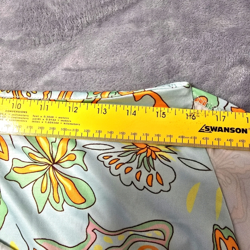 2/$30 Zaful Powder Baby Blue Floral Print Womens Wrap Midi Skirt Size 6 - Picture 8 of 12
